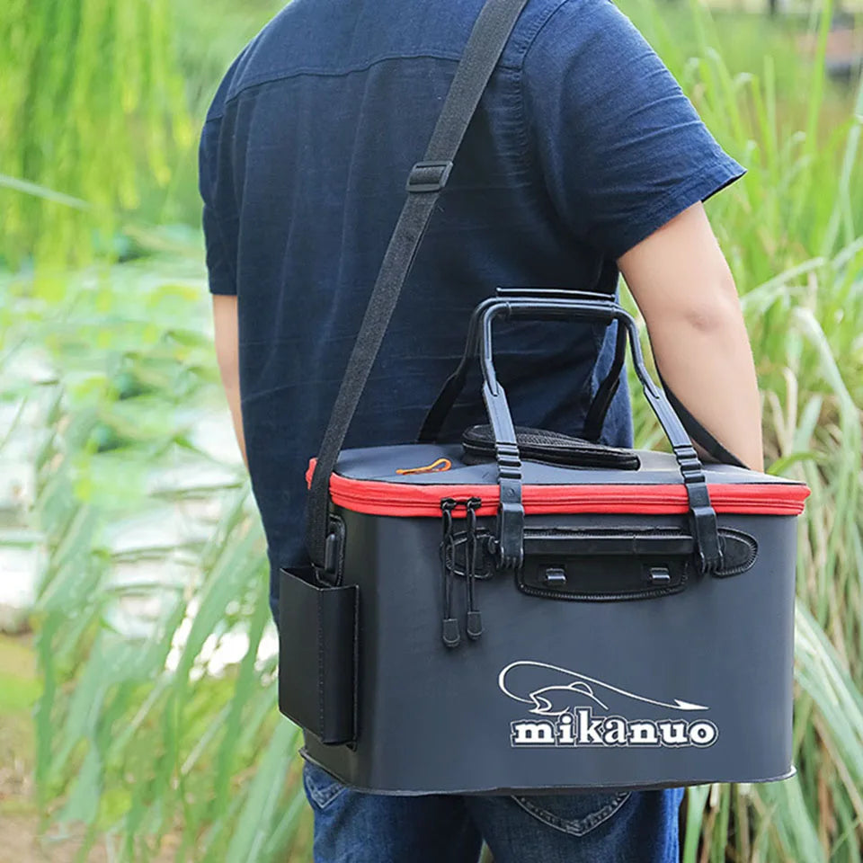 Portable EVA Fishing Bag Collapsible Fishing Bucket Live Fish Box Camping Water Container Pan Basin Tackle Storage Bag V.I.P Digital Presence The Snag Bin