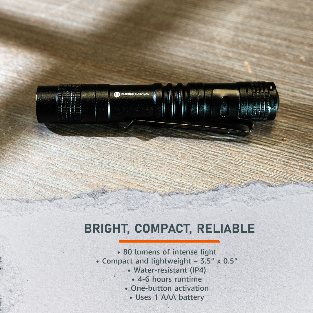 EDC Mini Flashlight Emerge Survival The Snag Bin