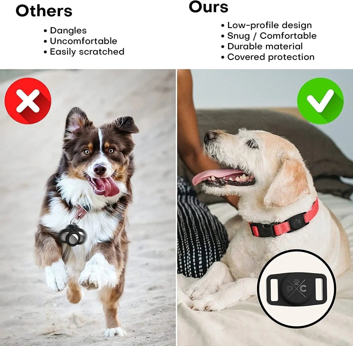 Airtag Dog Collar Holder, Extra - Durable, Lightweight, - The Snag Bin