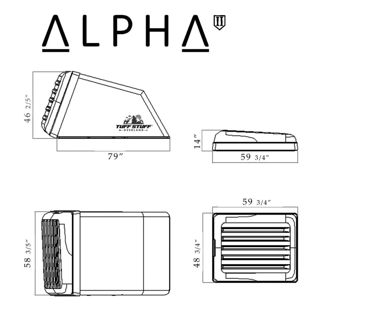 Alpha II Hardshell Rooftop Tent â ABS â 2 Person â Black â Lightweight Off - Road Tent - The Snag Bin