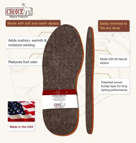 American Choice Alpaca Foot Warmers - Shoe Inserts - Insoles Mercantile Mountain Activewear The Snag Bin
