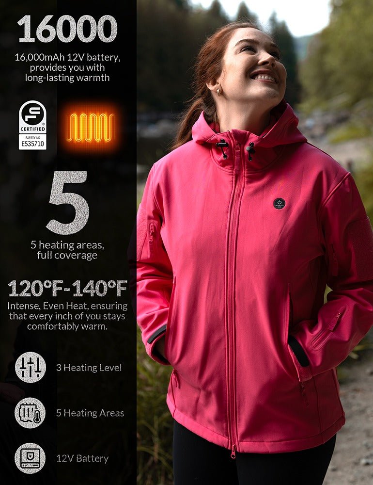 ANTARCTICA GEAR Heated Jacket for Men and Women, Winter Coat Soft Shell Heating Hood Jacket - The Snag Bin