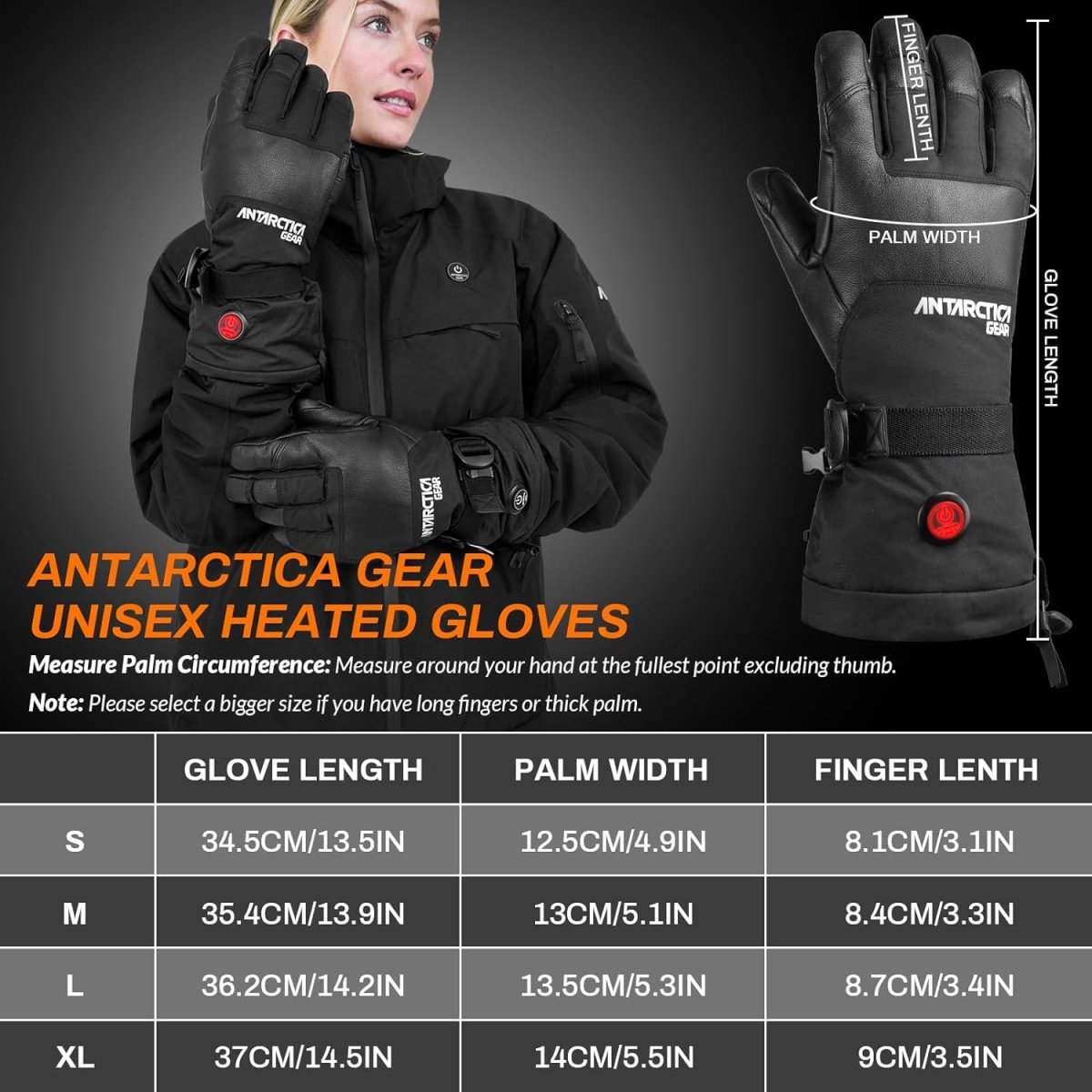 ANTARCTICA GEAR Winter Ski Gloves Rechargeable Heating Warm Gloves for Motorcycle - The Snag Bin