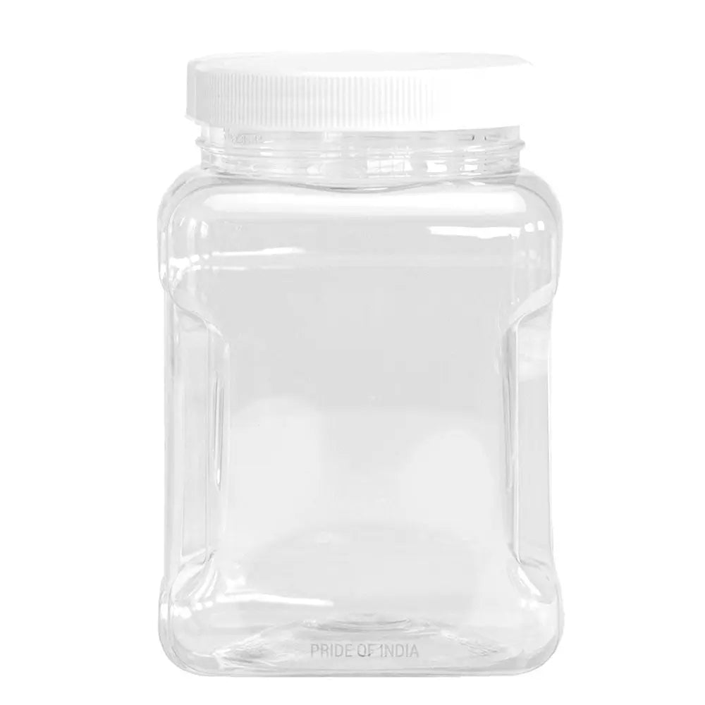 Clear PET Plastic Grip Dry/Liquid Food Storage Jars w/ Caps (Food Grade - BPA Free) - The Snag Bin