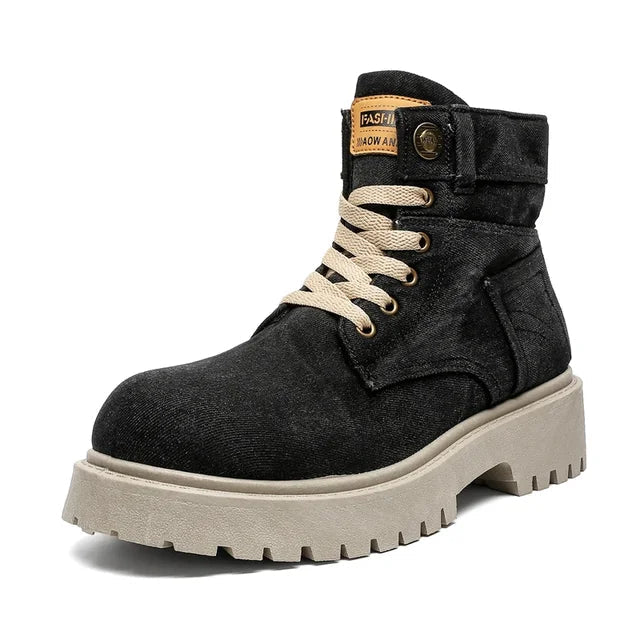Cowboy boots new autumn thick soled Martin boots fashionable retro washed high top big toe shoes for men V.I.P Digital Presence 59.92 The Snag Bin