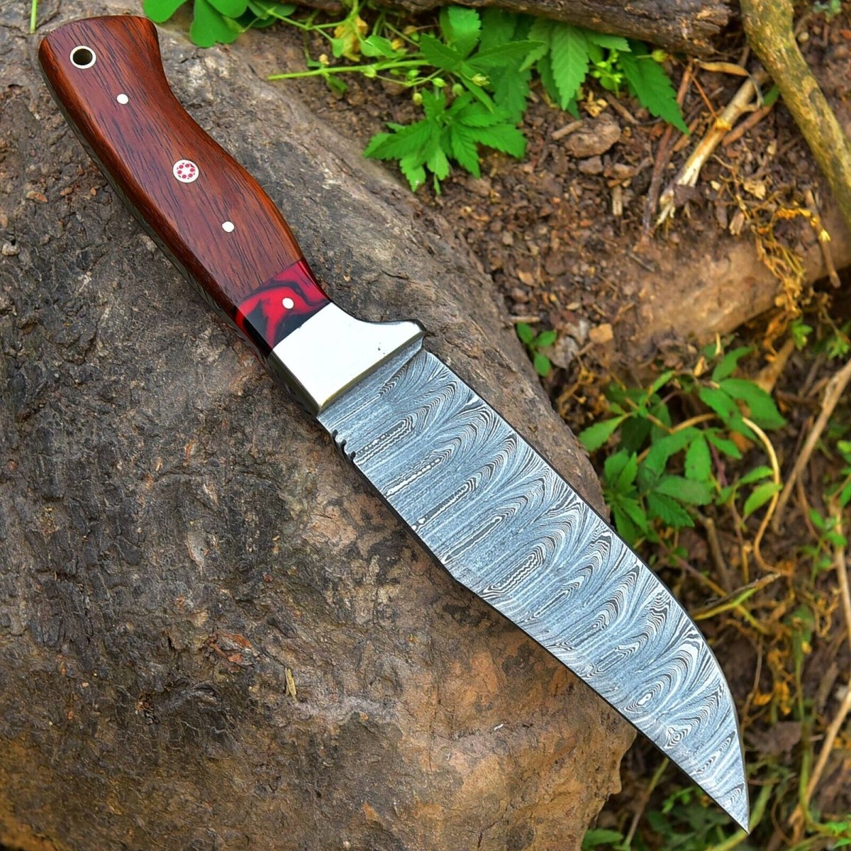 Custom Handmade Damascus Skinning Blade β 4.5" Damascus Steel - The Snag Bin