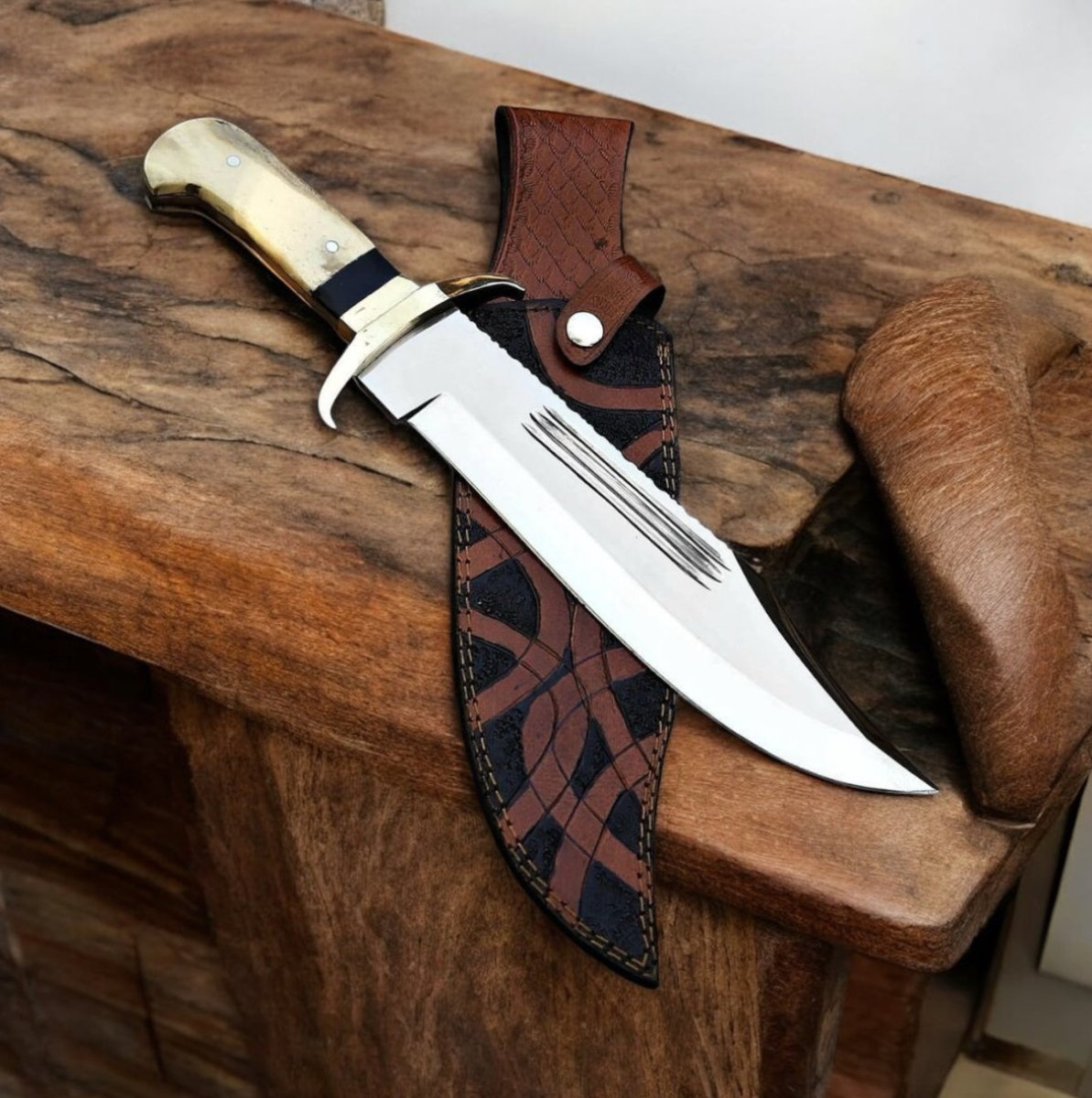 Custom Handmade David Bowie Knife β J2 Steel Blade & Camel Bone Handle - The Snag Bin