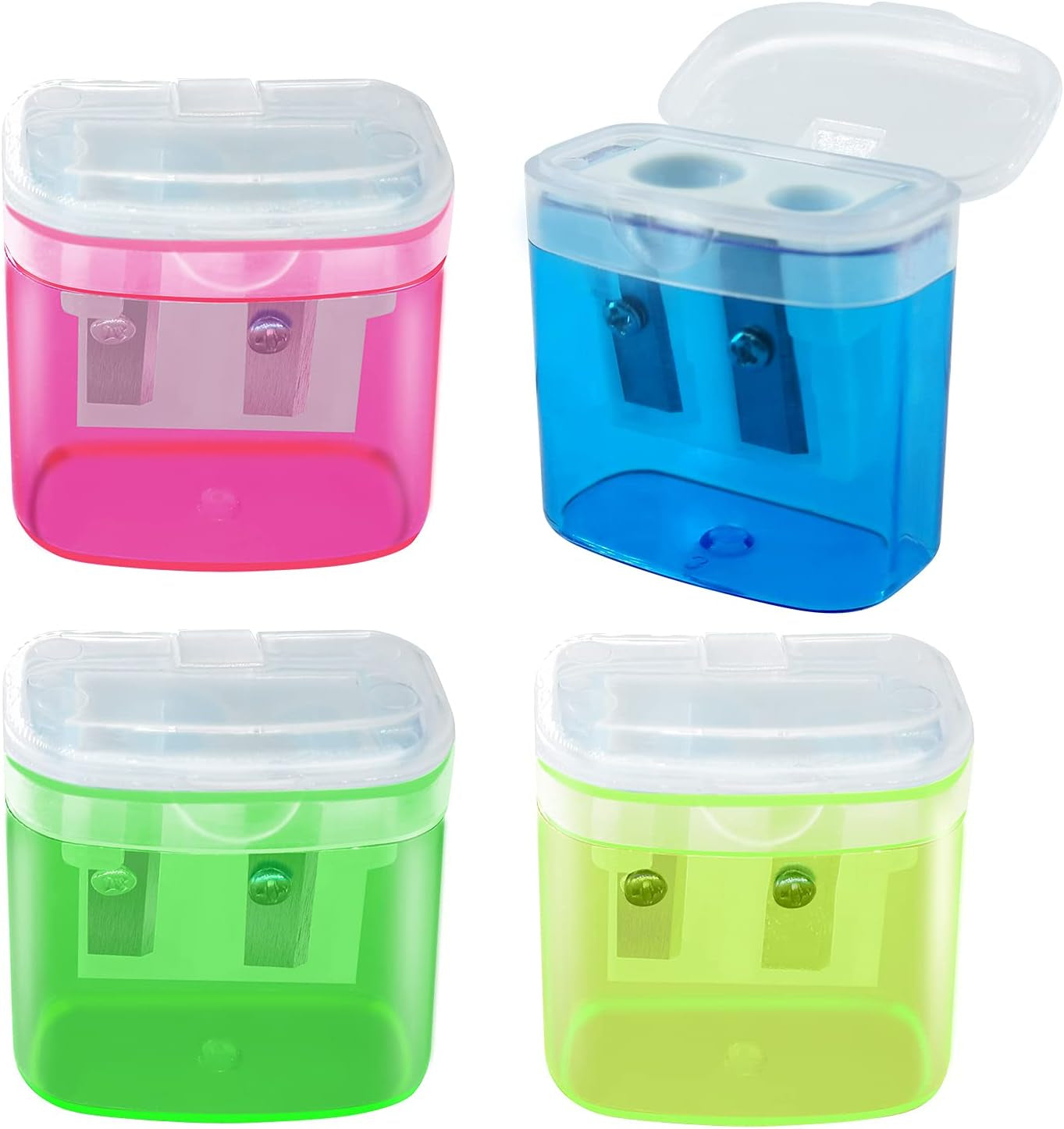 Pencil Sharpeners, Manual Pencil Sharpeners, 4PCS Colorful Dual Holes Pencil Sharpener with Lid, Portable Pencil Sharpener for Kids Adults School Office – Free Shipping e9b6c0dced02bbe7f6b172f125af5788