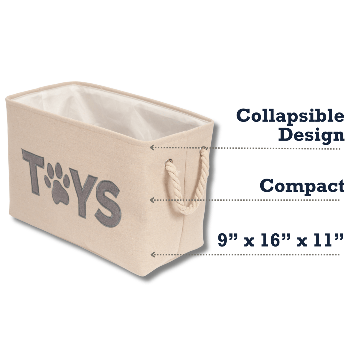 Foldable Fabric Dog Toy Storage Bin - The Snag Bin