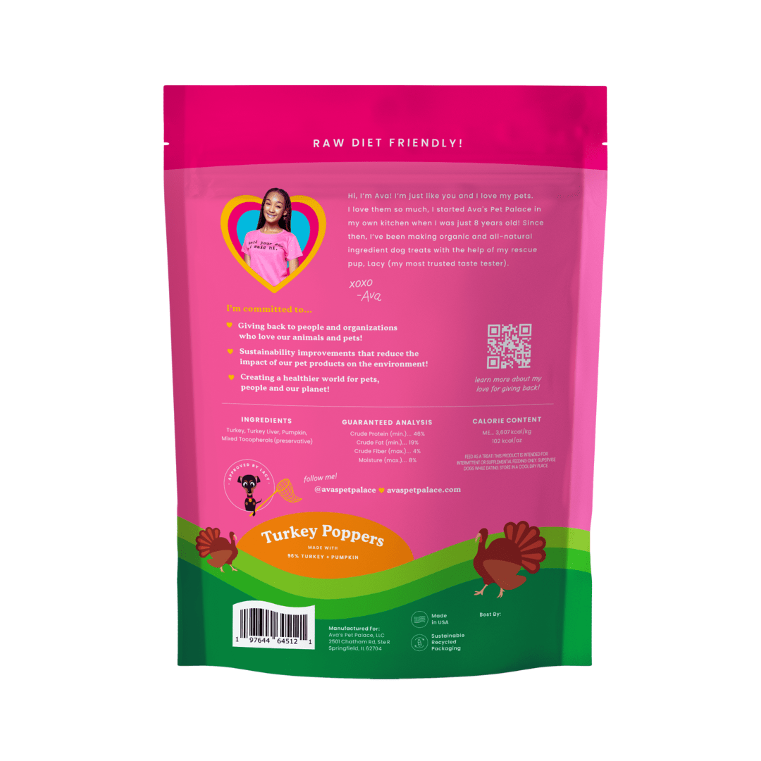 Freeze Dried Dog Treats - Turkey Poppers - The Snag Bin