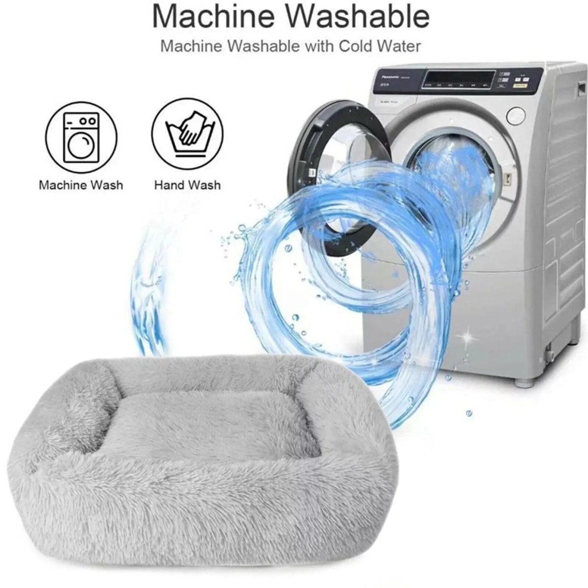 Gray Plush Bed for Cats and Dogs - The Snag Bin
