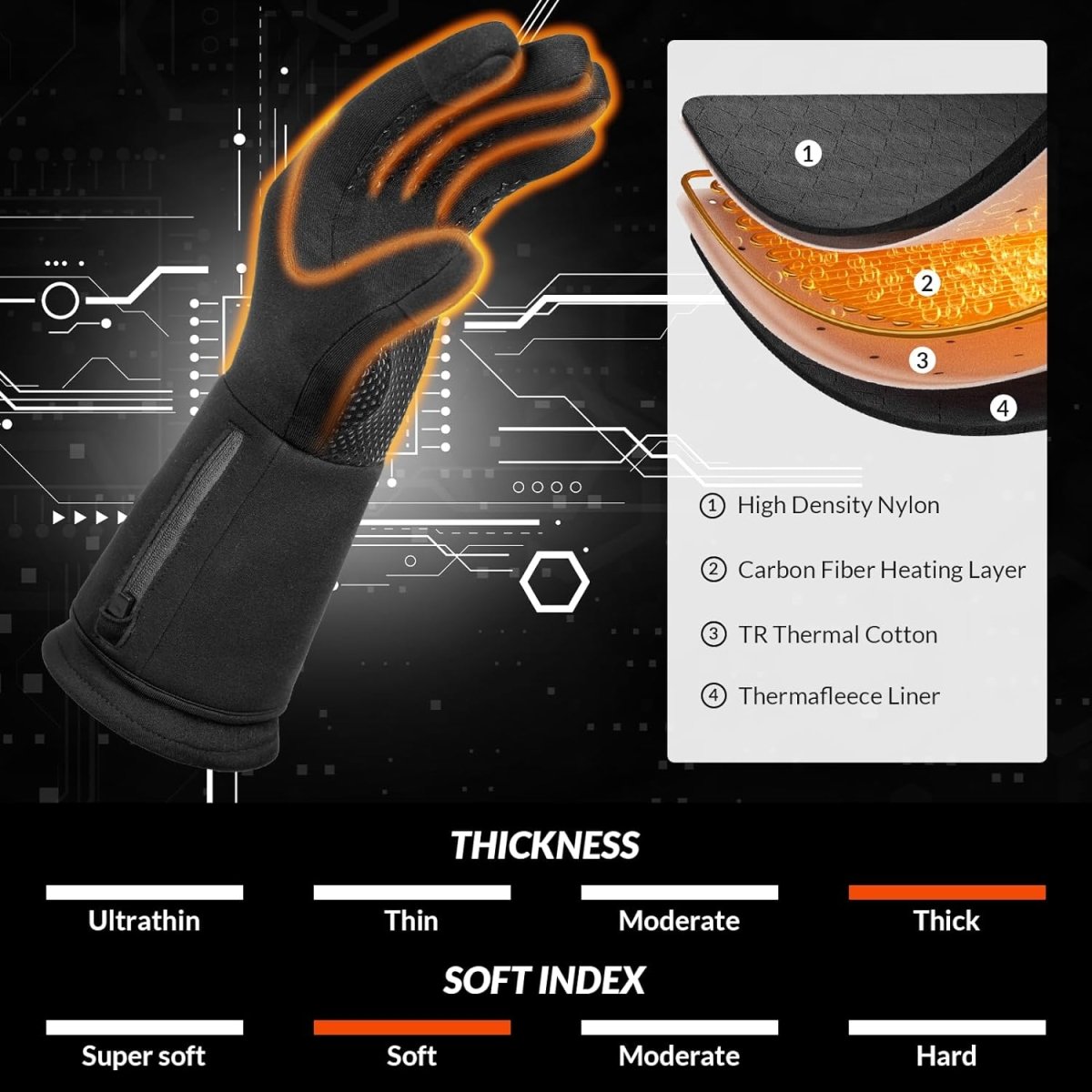 Heated Gloves, ANTARCTICA GEAR Winter Liners Heating Gloves Hand Warm Gloves - The Snag Bin