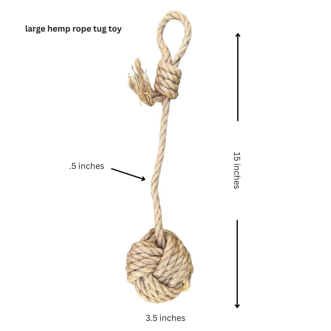 hemp rope dog tug toy - The Snag Bin