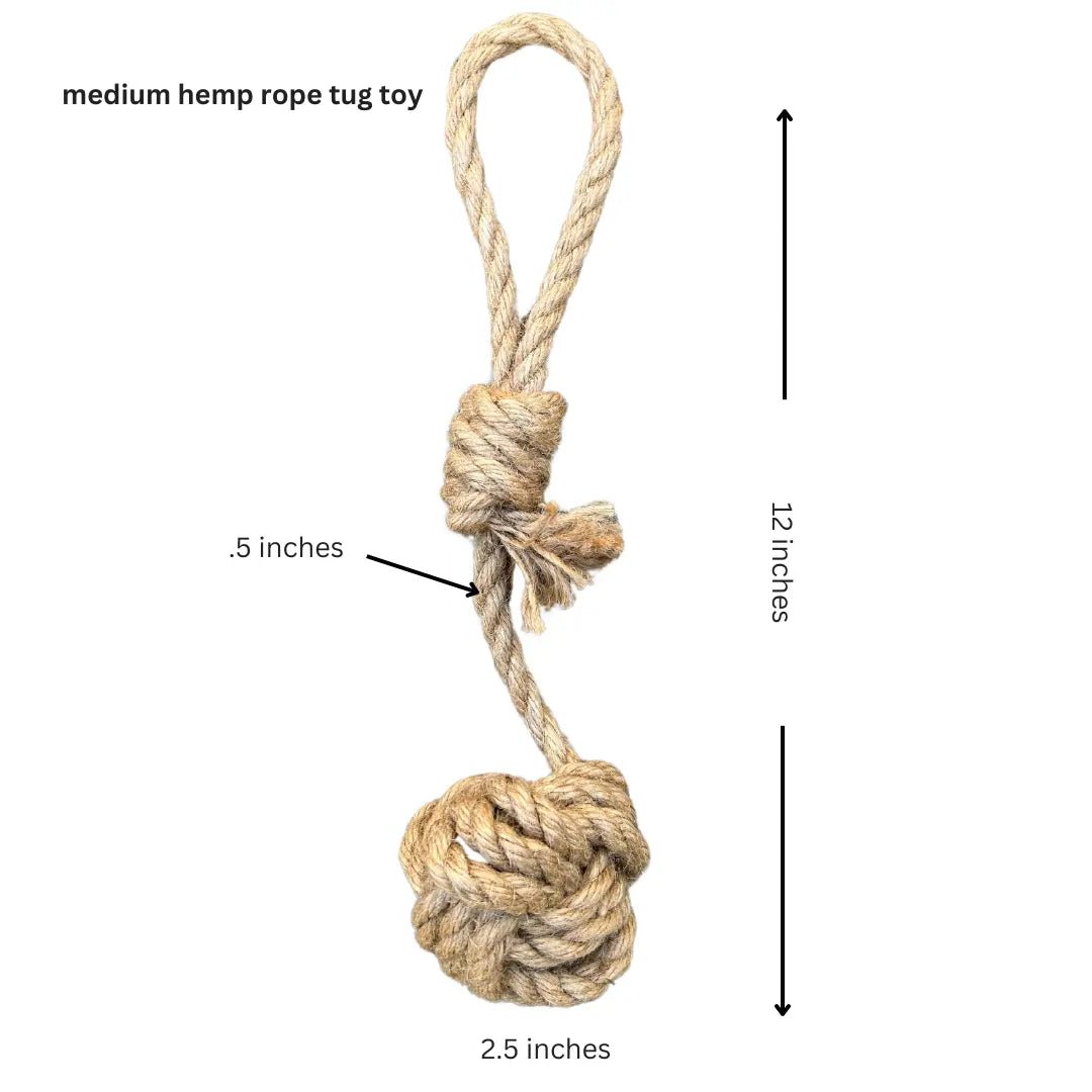 hemp rope dog tug toy - The Snag Bin