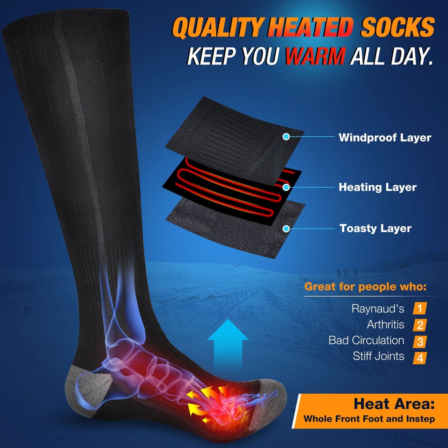 Hot socks with 3-speed electric heating, USB for men and women's foot warmers, winter electric heating and warm socks V.I.P Digital Presence The Snag Bin
