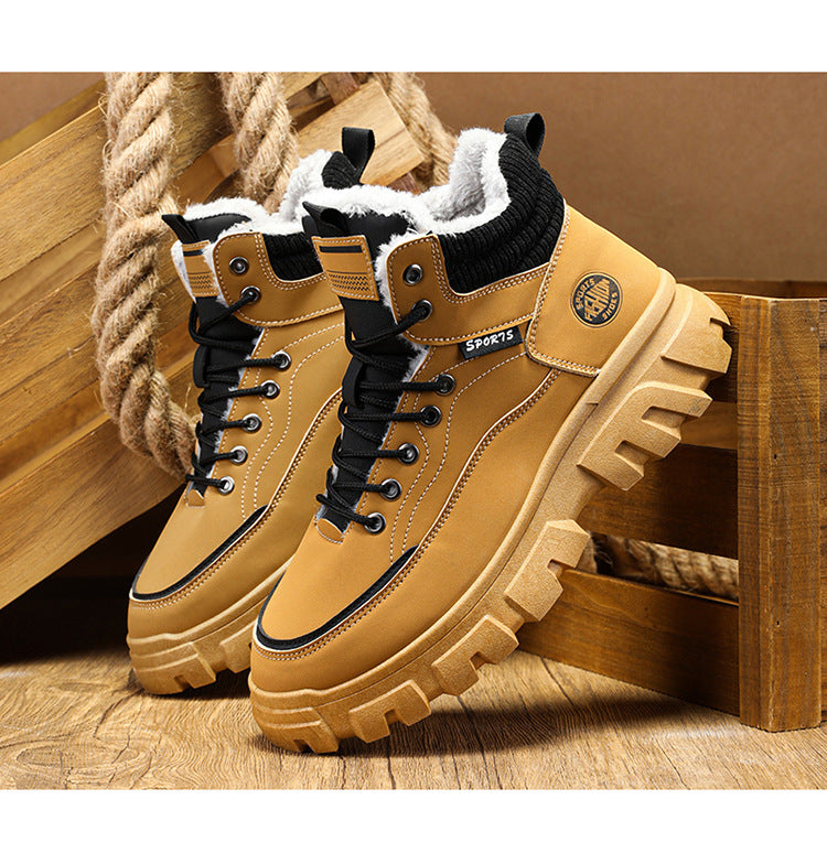 Men's winter suede high top Martin boots men's workwear shoes trendy and versatile thick sole V.I.P Digital Presence 35.40 The Snag Bin