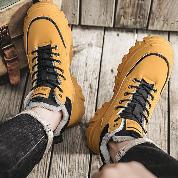 Men's winter suede high top Martin boots men's workwear shoes trendy and versatile thick sole V.I.P Digital Presence The Snag Bin