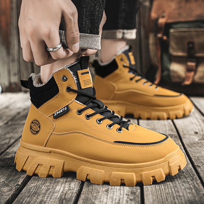 Men's winter suede high top Martin boots men's workwear shoes trendy and versatile thick sole V.I.P Digital Presence The Snag Bin