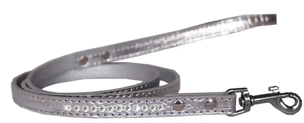 Pet Designer Croc Leash, "One Row Clear Crystal" - The Snag Bin
