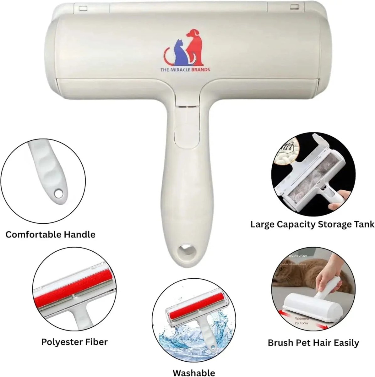 Pet Hair Remover Roller - RED - The Snag Bin