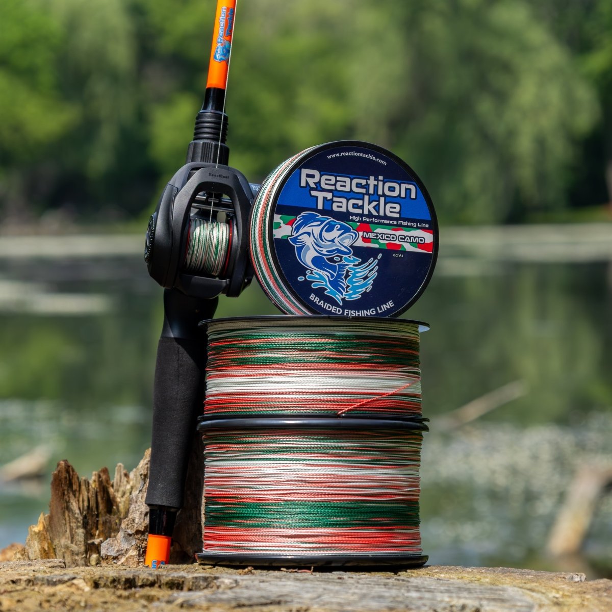 Reaction Tackle Braided Fishing Line - Mexico Camo - NEW - The Snag Bin