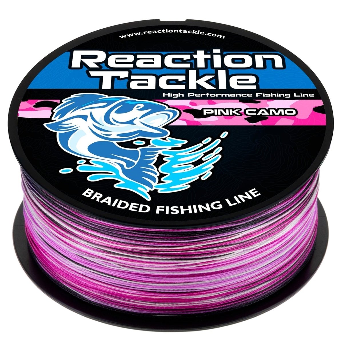 Reaction Tackle Braided Fishing Line - Pink Camo - NEW - The Snag Bin