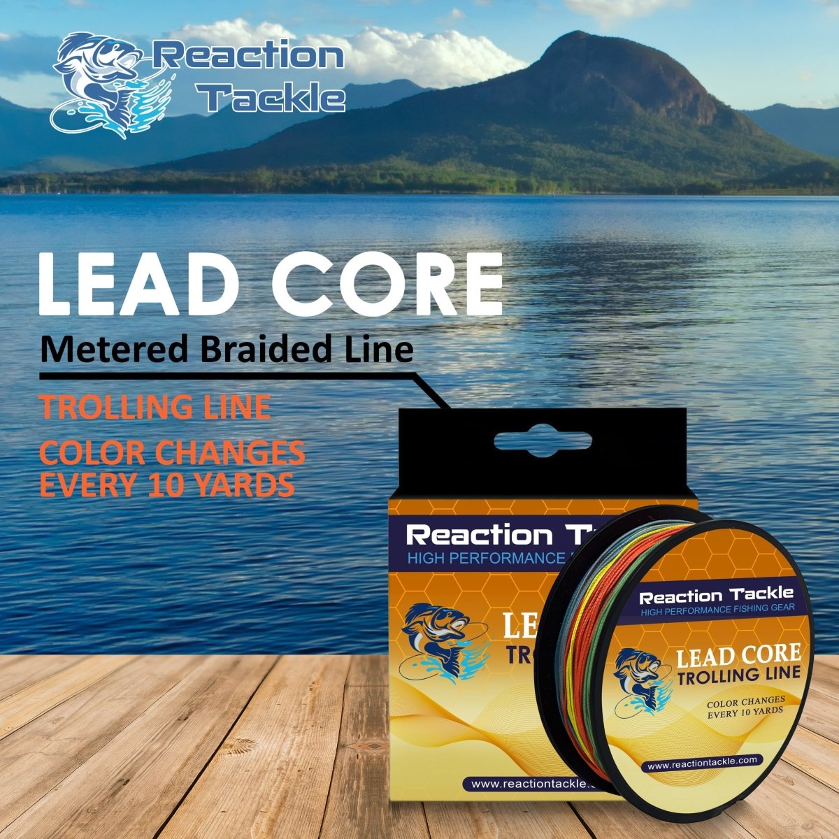Reaction Tackle Lead Core Metered Trolling Braided Line - The Snag Bin