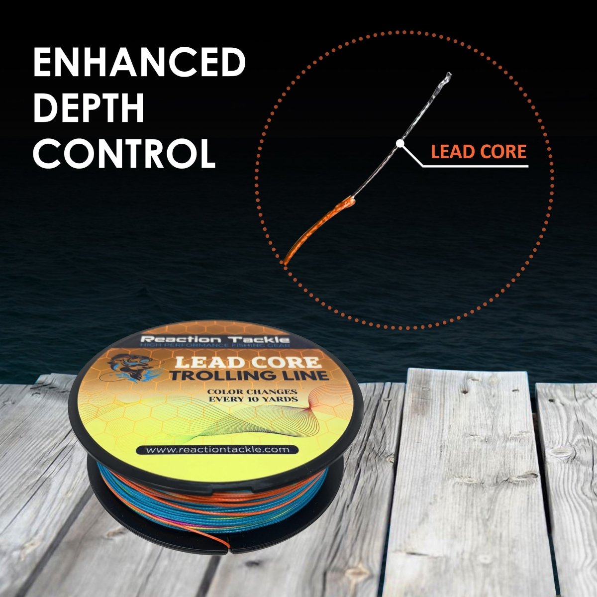 Reaction Tackle Lead Core Metered Trolling Braided Line - The Snag Bin