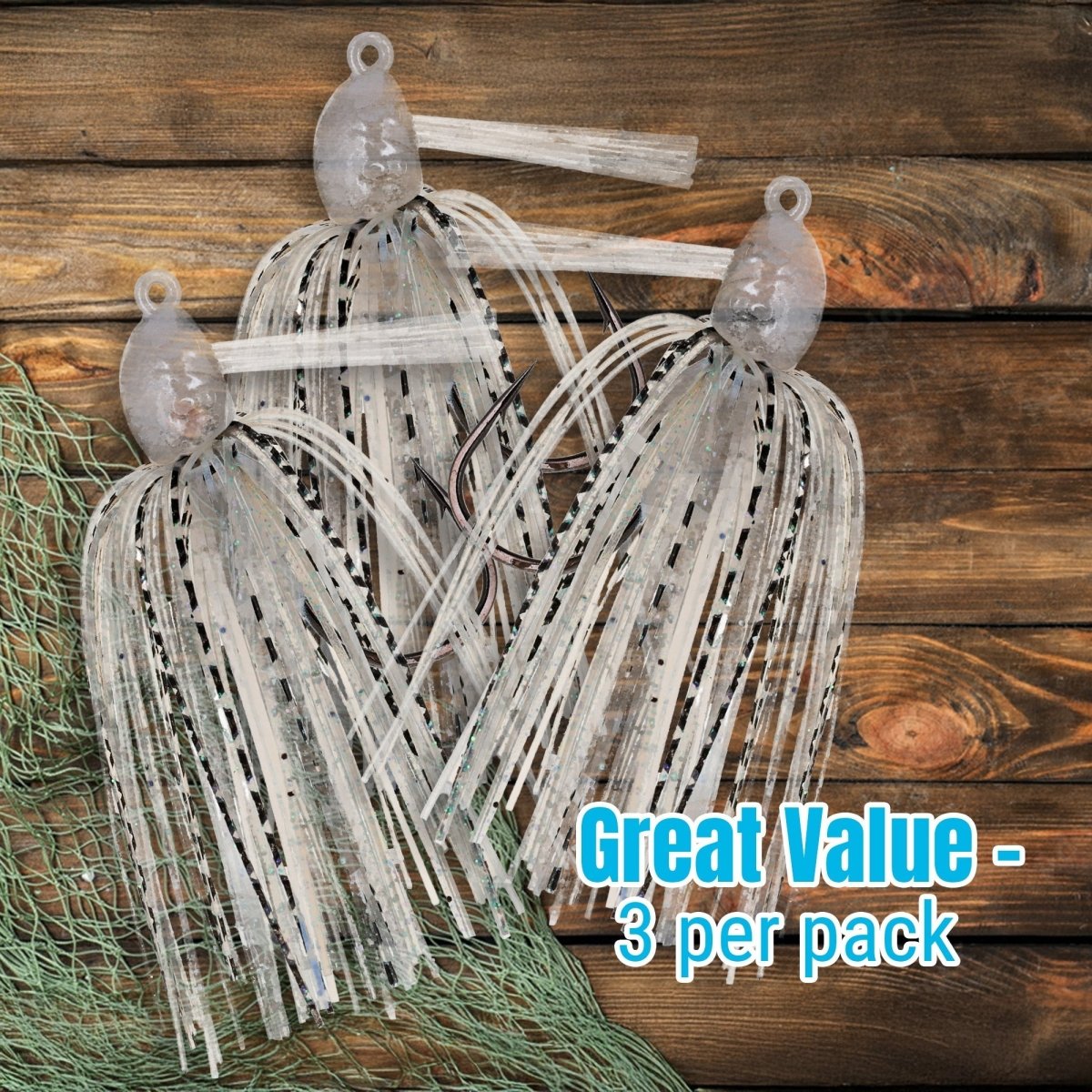 Reaction Tackle Lead Swim Jigs – Premium Weedless Bass Fishing Lures - 3 Pack - New - The Snag Bin