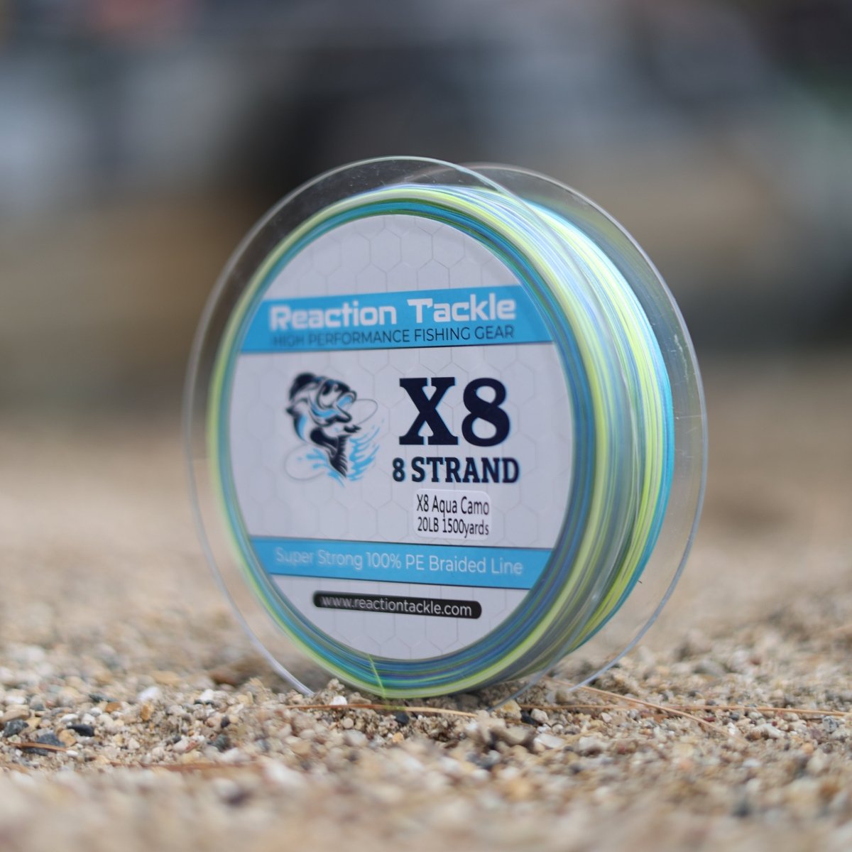 Reaction Tackle X8 Braided Fishing Line - Aqua Camo 8 Strand - The Snag Bin