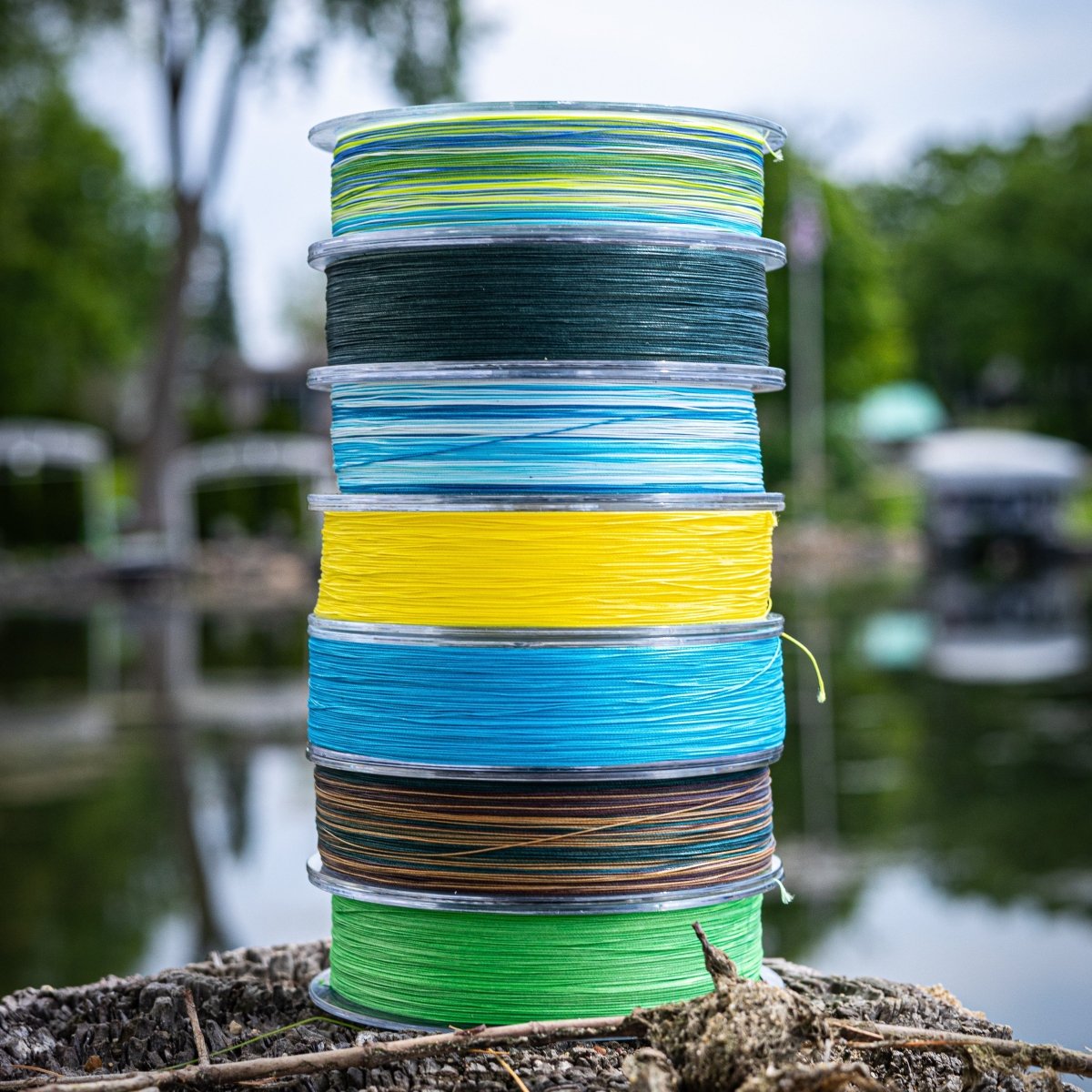 Reaction Tackle X8 Braided Fishing Line - Aqua Camo 8 Strand - The Snag Bin