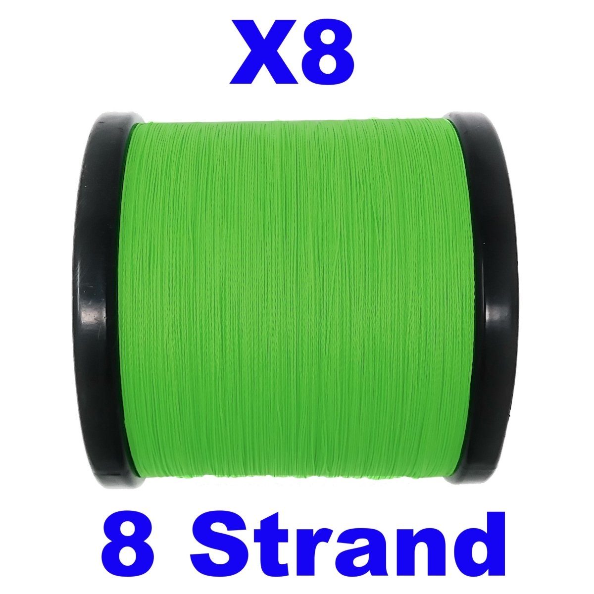 Reaction Tackle X8 Braided Fishing Line - Hi Vis Green 8 Strand - The Snag Bin