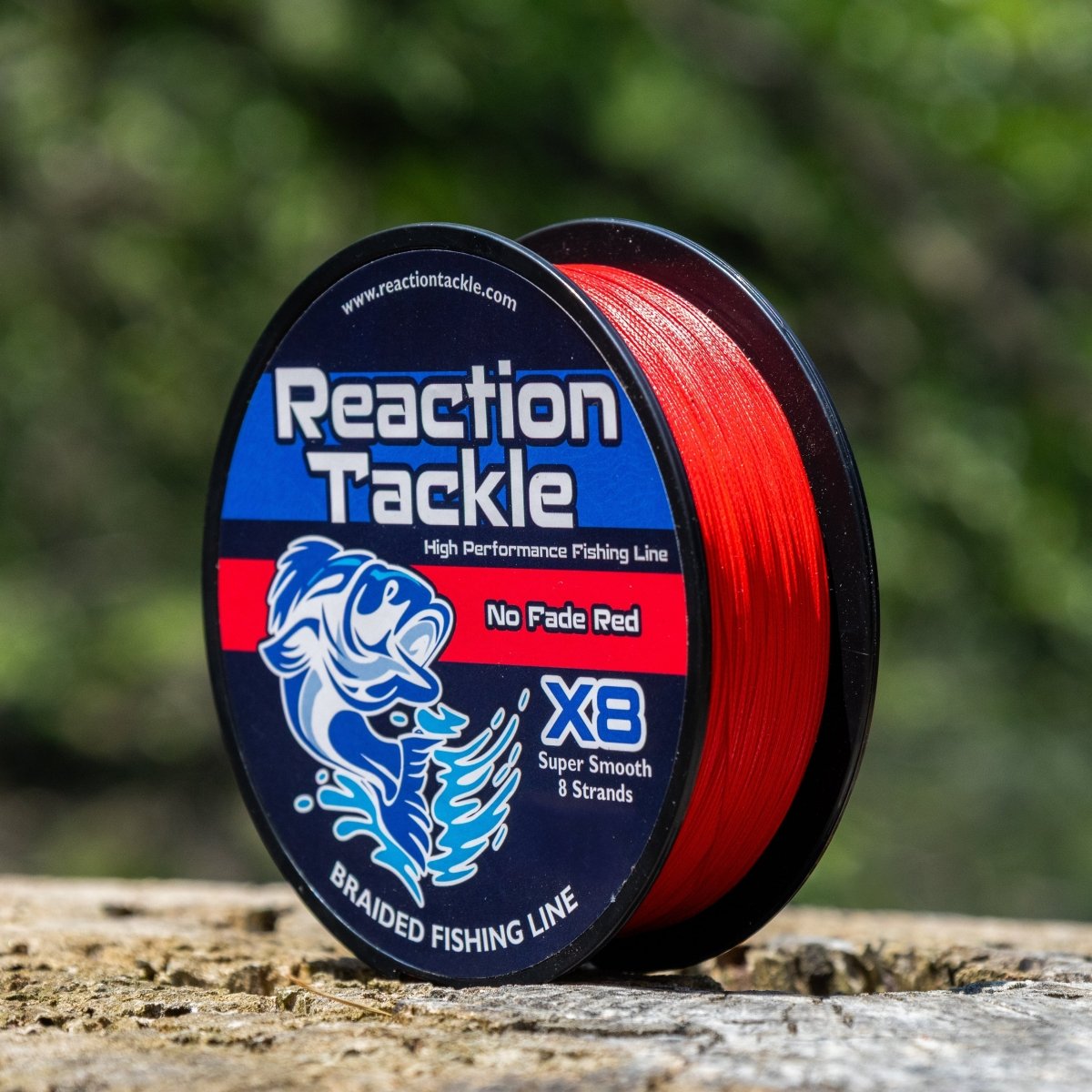 Reaction Tackle X8 Braided Fishing Line - NO FADE Red 8 Strand - NEW - The Snag Bin