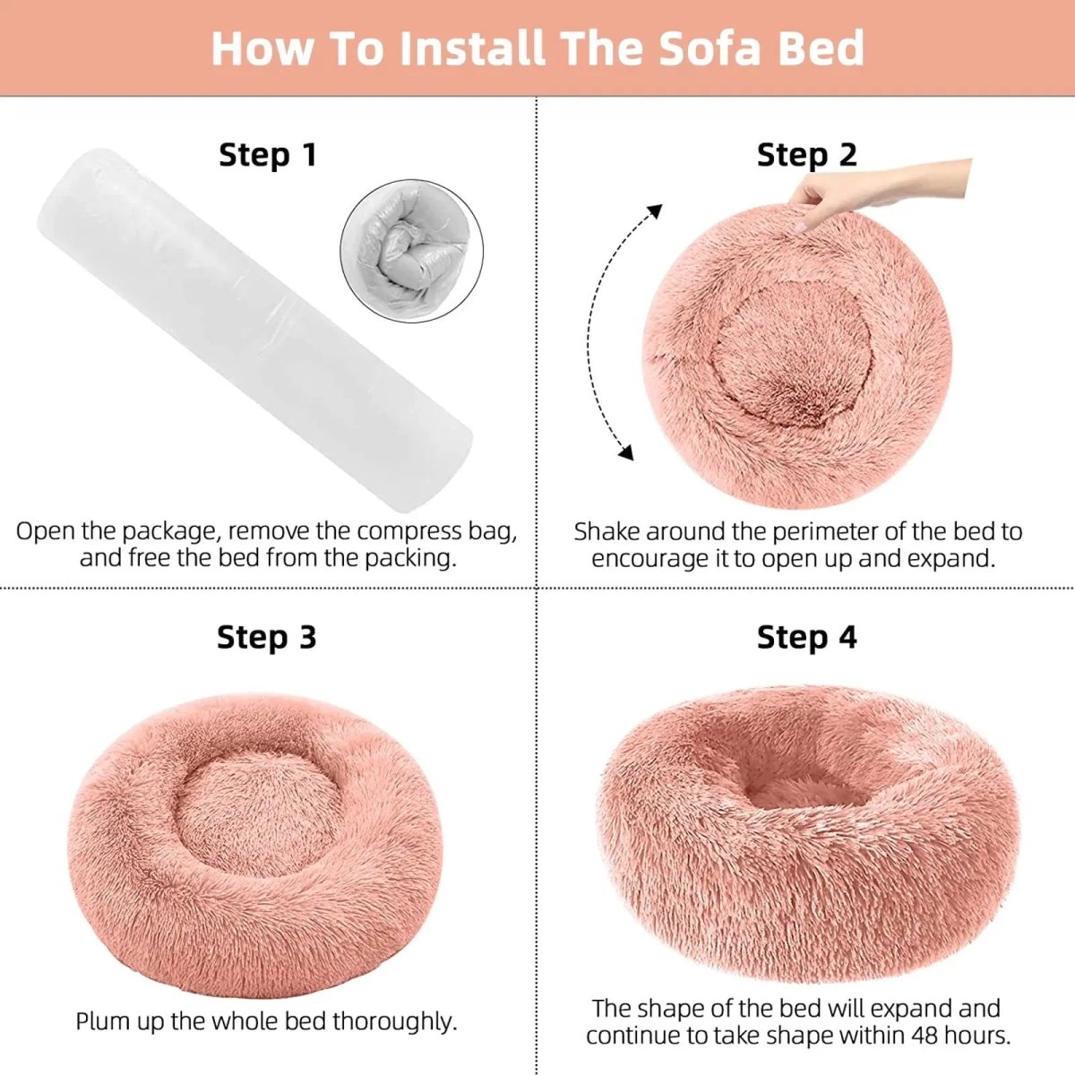 Round Calming Pet Bed - The Snag Bin