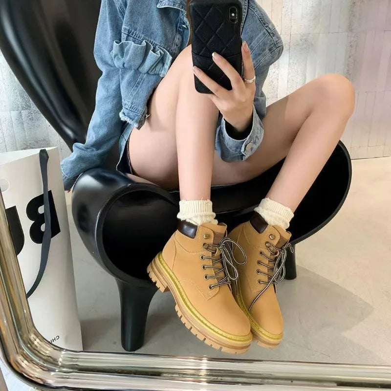 Same Style for Couples Autumn and Winter Ankle Boot Platform Increase Women's Shoes New 2023 Waterproof Women's Boots V.I.P Digital Presence The Snag Bin
