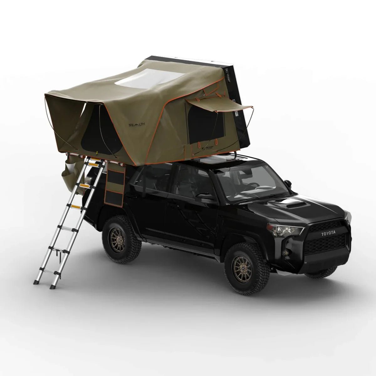 Stealth Hardshell Rooftop Tent β Aluminum β 3 Person β Black β Low - Profile Overland Tent - The Snag Bin