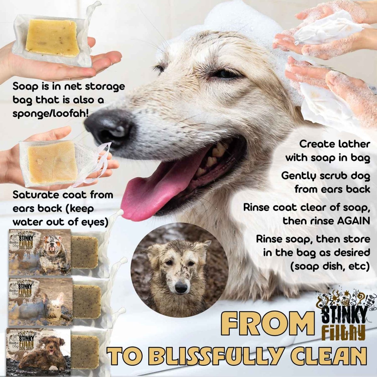 Stinky Filthy Dog Shampoo & Soap - The Snag Bin