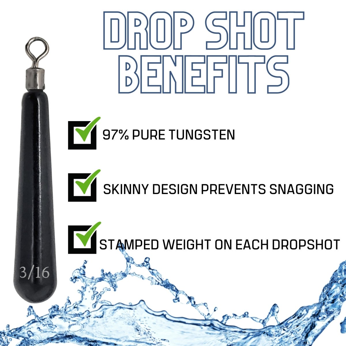 Tungsten Drop Shot Weights - The Snag Bin