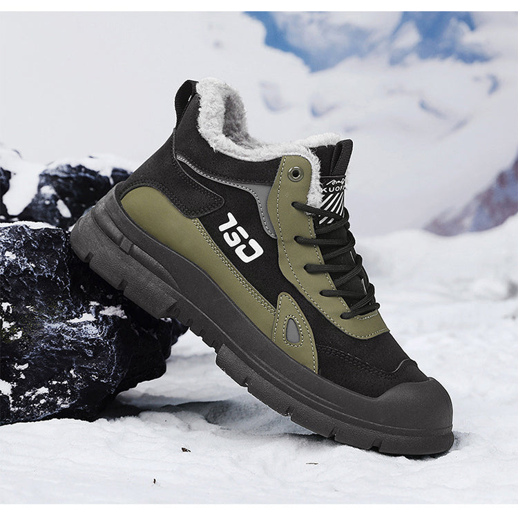 Winter fleece warm Martin boots men's casual sports versatile Korean version anti cold snow boots V.I.P Digital Presence The Snag Bin
