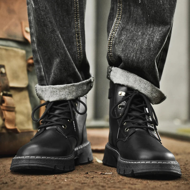 Workwear Martin boots men's spring and autumn new high top British style big yellow boots outdoor high top casual leather boots men V.I.P Digital Presence The Snag Bin