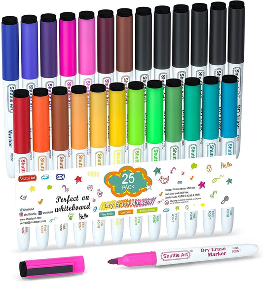 Dry Erase Markers, 25 Pack 19 Colors with 6 Black Whiteboard Markers,Fine Tip Dry Erase Markers for Writing on Dry-Erase Boards, Calender, Office – Free Shipping 02613329c19c0e1b2319b263f2ff8745