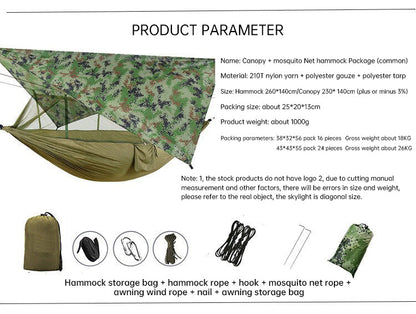 260x140cm Outdoor Double Camping Hammock with Mosquito Net and Rain Fly Tarp Lightweight Parachute Hammocks for Travel Hiking V.I.P Digital Presence   The Snag Bin