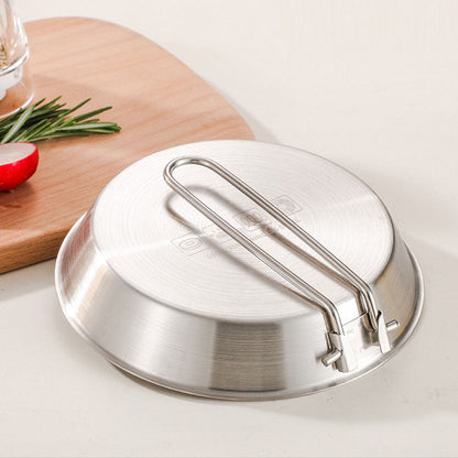 stainless steel folding handle frying pan outdoor flat bottomed frying pan mini frying pan portable frying pan camping equipment V.I.P Digital Presence   The Snag Bin