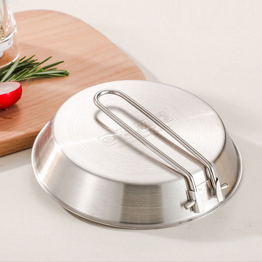 stainless steel folding handle frying pan outdoor flat bottomed frying pan mini frying pan portable frying pan camping equipment V.I.P Digital Presence   The Snag Bin