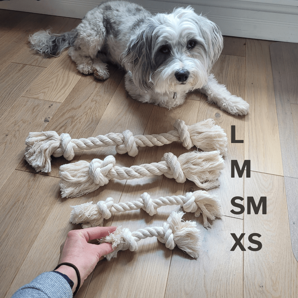 100% Organic Cotton Rope Dog Toy - 5 Sizes - The Snag Bin