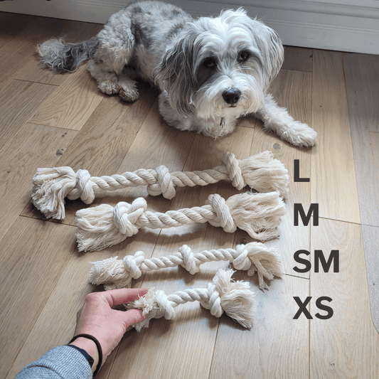 100% Organic Cotton Rope Dog Toy - 5 Sizes - The Snag Bin