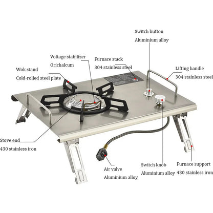 Camping Gas Stove Foldable IGT Gas Stove 4000W Stainless Steel Camping Table Stove Portable Outdoor Picnic Desktop Furnace V.I.P Digital Presence   The Snag Bin