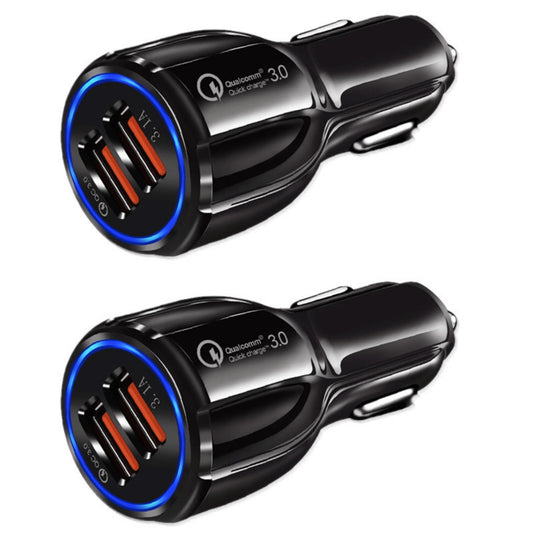 2 Pack 2 Port USB Fast Car Charger Adapter For Devices Black 2-pack-2-port-usb-fast-car-charger-adapter-for-devices-black-premiumbrandgoods-1