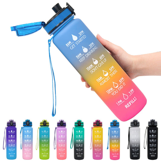 1L Tritan Water Bottle With Time Marker Bounce Cover Motivational Water Bottle Cycling Leakproof Cup For Sports Fitness Bottles 24254e3a-ec3d-4e17-90d4-599c0f92c6cd