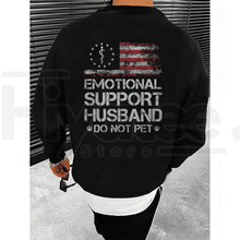 "Emotional Support Husband" – USA Flag Motif Graphic Apparel